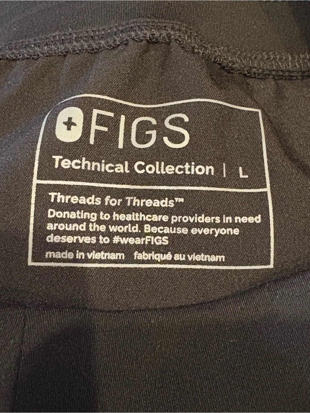 Figs Women Black Technical Collection Scrub Pants Size Large